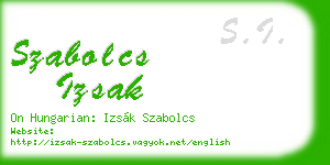szabolcs izsak business card